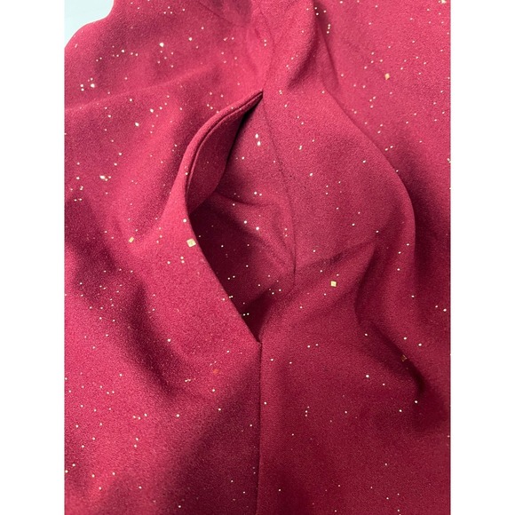 City Studio Wine Gold Glitter Criss Cross Back Fit Flare Dress Junior Size 11 - Picture 11 of 14